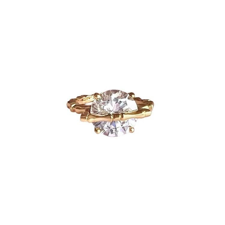Round Ice Bamboo Ring